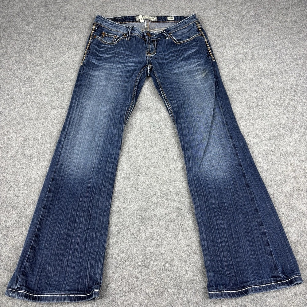 Bke Stella Bootcut Jeans Women's 28R Embellished Dark Wash Blue Denim Casual EUC